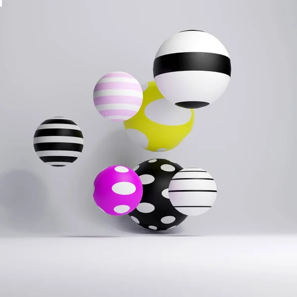 3D renderizado fondo de moda bolas de colores forma — Foto de Stock
