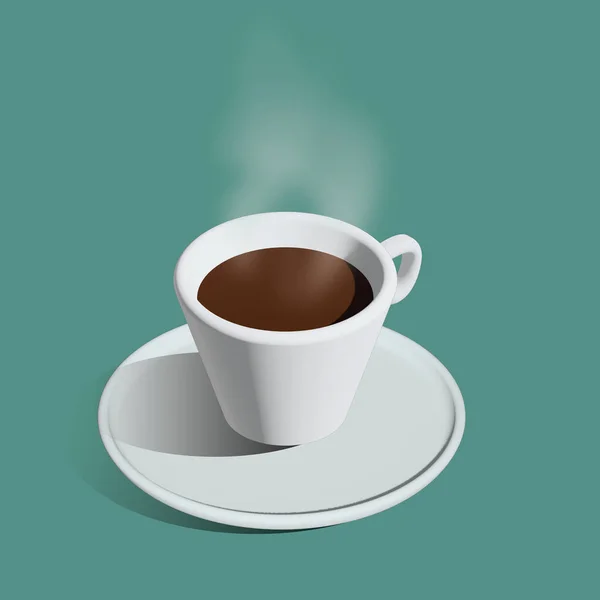 3d render illustration cup of coffee on blue color background — Stock Photo, Image