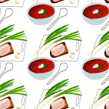 Kusursuz desenli Borç Ukrayna mutfağı tabağı.