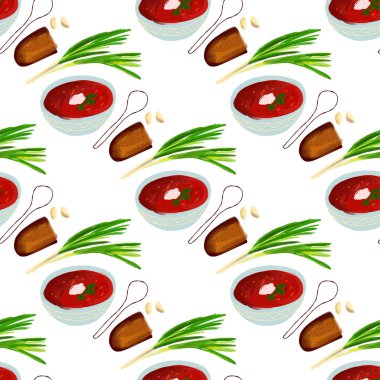 Kusursuz desenli Borç Ukrayna mutfağı tabağı.