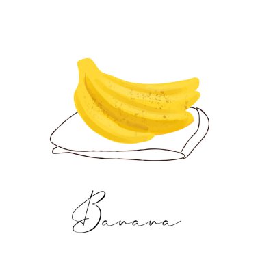 Beyaz arkaplanda muz çizimi.