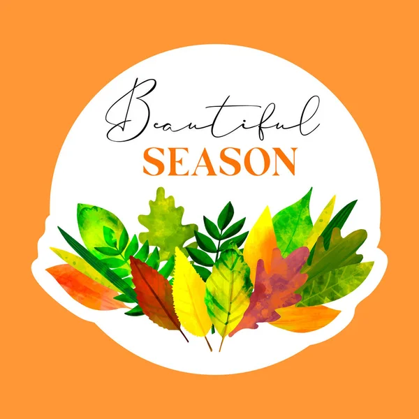 Autumn Frame Background Illustration Leaves Text Beautiful Season — Διανυσματικό Αρχείο