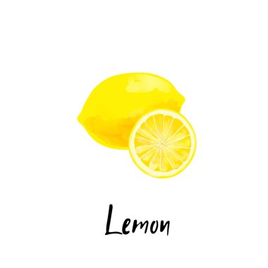 Beyaz arka planda izole edilmiş bir limon tasviri.