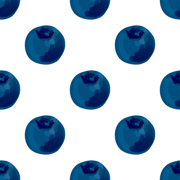 Seamless Pattern Illustration Blueberrys White Background — Wektor stockowy