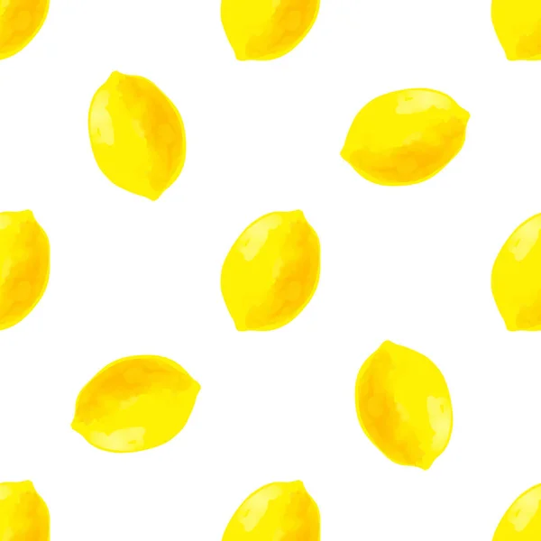 Seamless Pattern Lemon Iilustration White Background — ストックベクタ