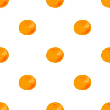 Beyaz arka planda mandalinalı pürüzsüz desen.