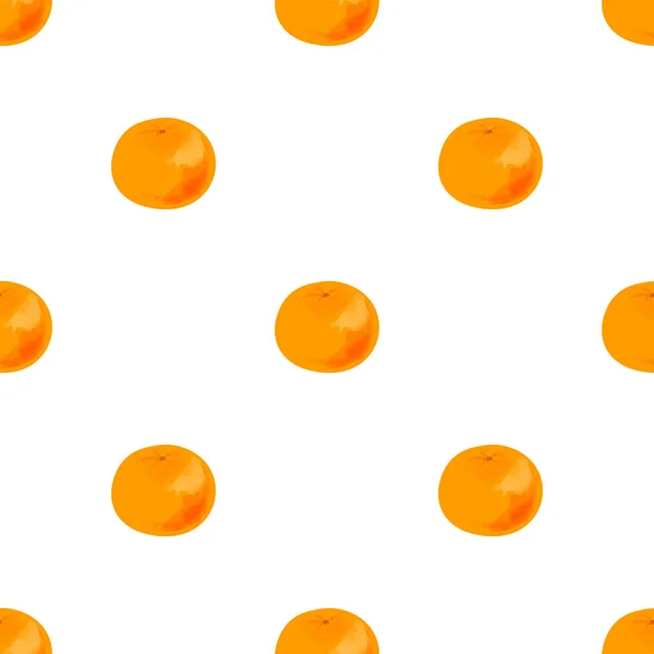 Seamless Pattern Tangerine White Background — ストックベクタ