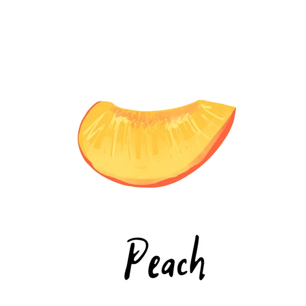 Illustration Peach Isolated White Background — Vector de stock