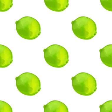 Geometric seamless pattern with limes iIlustration on a white background.