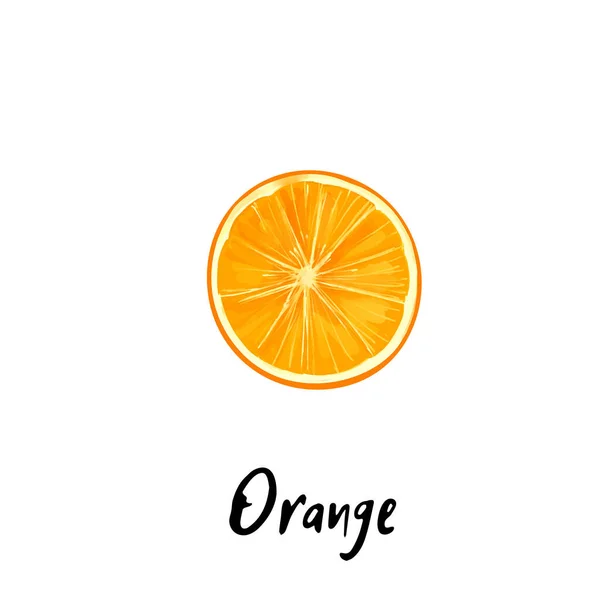 Illustration Einer Orangenscheibe Isoliert Auf Weißem Hintergrund — Stockvektor