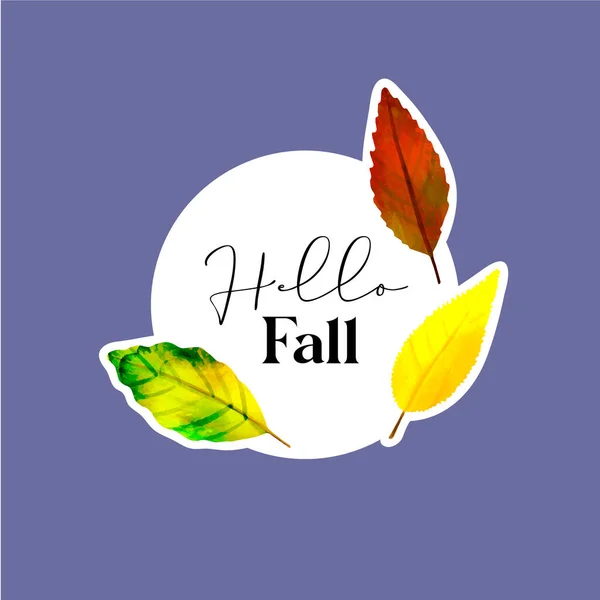 Autumn Frame Background Illustration Leaves Text Hello Fall — Vetor de Stock