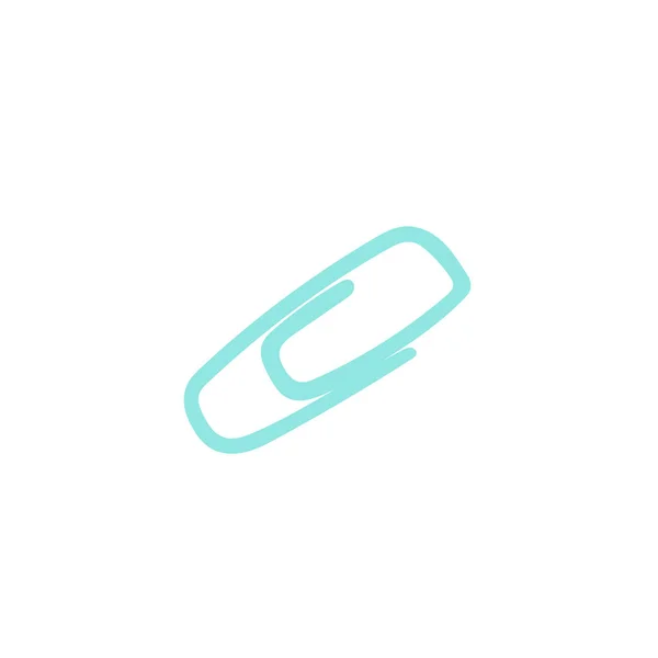 Illustration Blue Colored Paper Clip White Background — Wektor stockowy