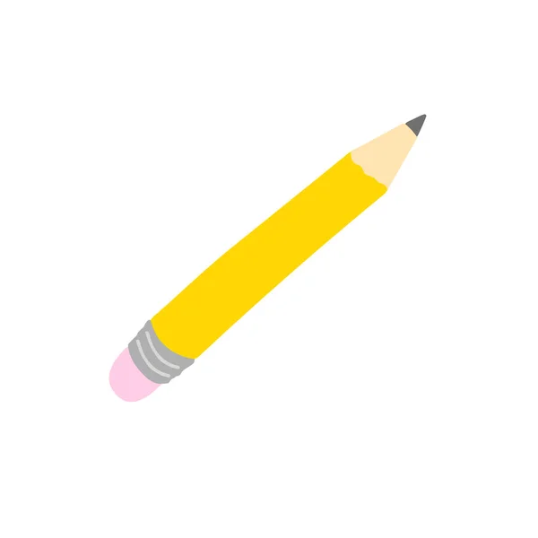 Illustration Graphite Yellow Pencil Isolated White Background — Διανυσματικό Αρχείο