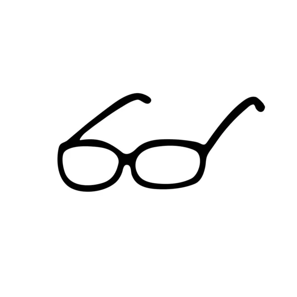Illustration Glasses Black Color Isolated White Background — Stok Vektör