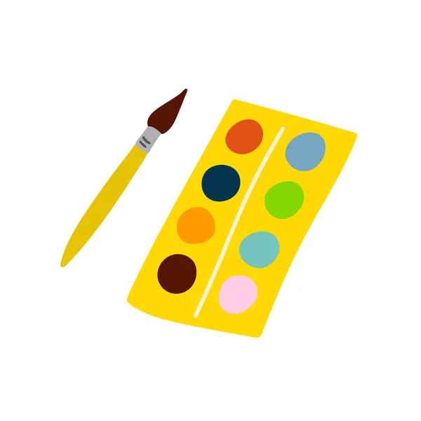 Illustration Paint Brush Isolated White Background — Διανυσματικό Αρχείο