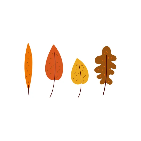 Stylized Illustration Autumn Leaves Isolated White Background — Vector de stock