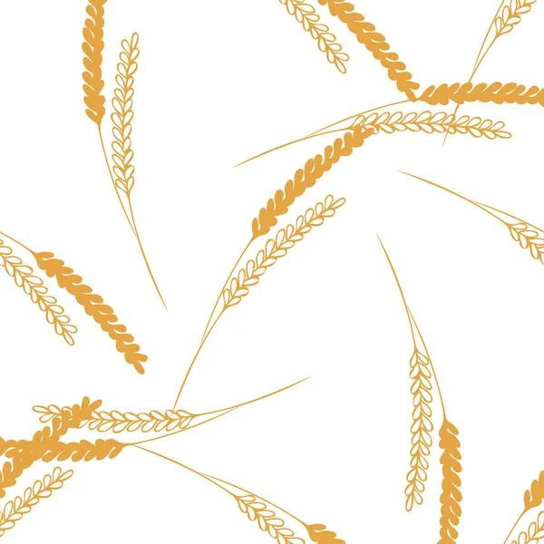 Seamless Pattern Ears Wheat Illustration White Background — Photo