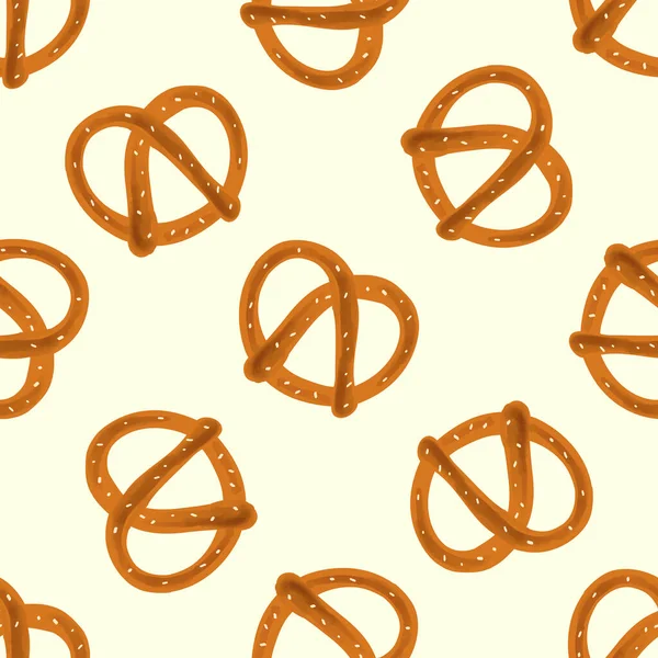 Seamless Pattern Traditional Snack Pretzel Yellow Background — Stockvector