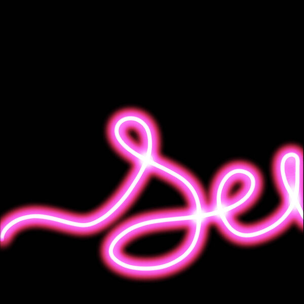 Sex text in neon color on black color.