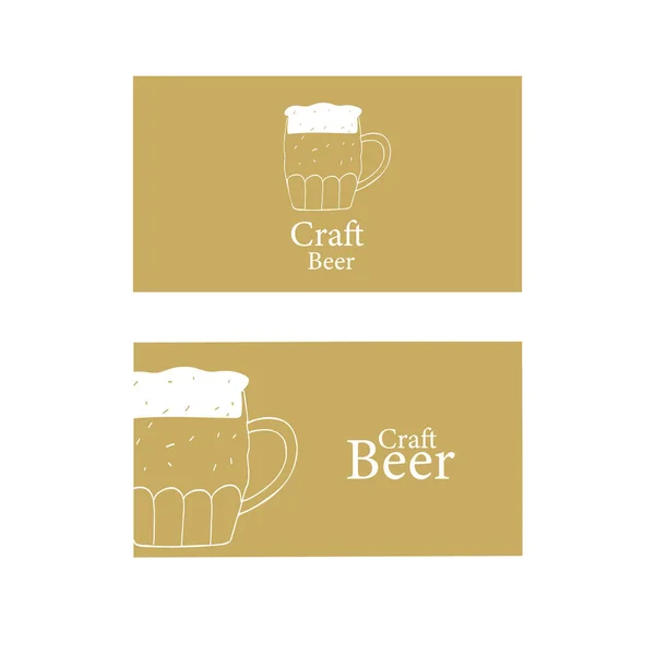 Berr Craft Business Card Stylized Illustration Mug Beer — Image vectorielle