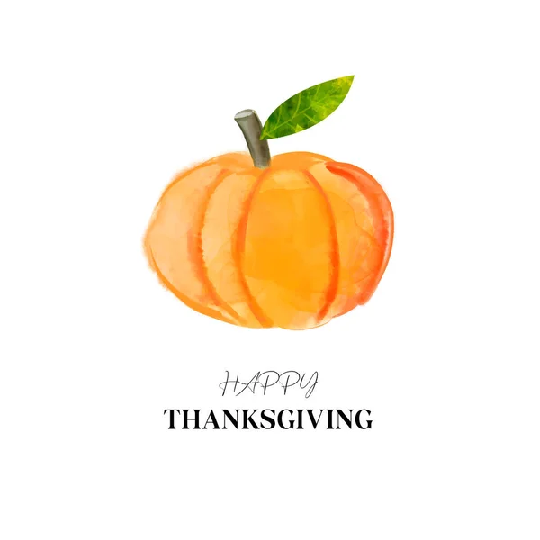 Happy Thanksgiving Card Design Cute Pumpkin Illustration — Stok Vektör