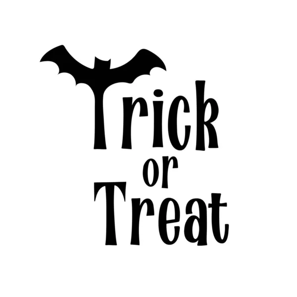 Truco Tratar Letras Halloween Con Ilustración Murciélago — Archivo Imágenes Vectoriales