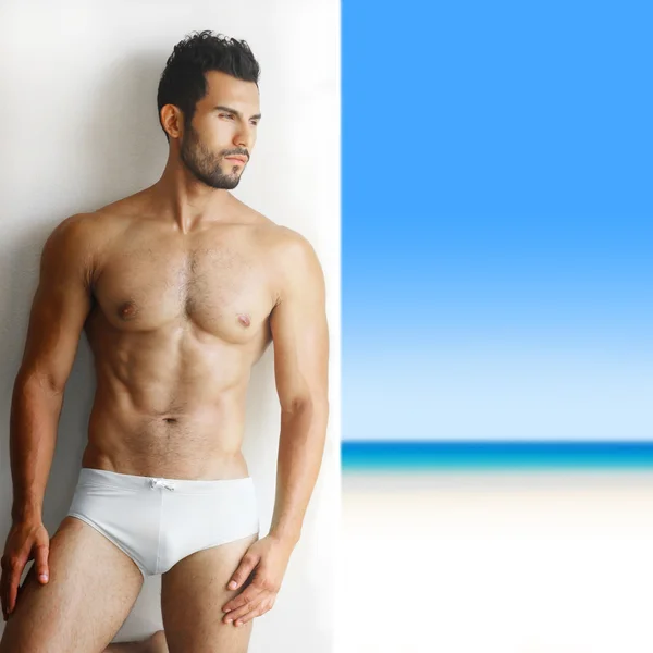 Sexy bello uomo in biancheria intima — Foto Stock