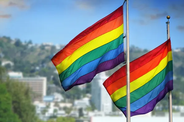 Regenboog vlaggen — Stockfoto