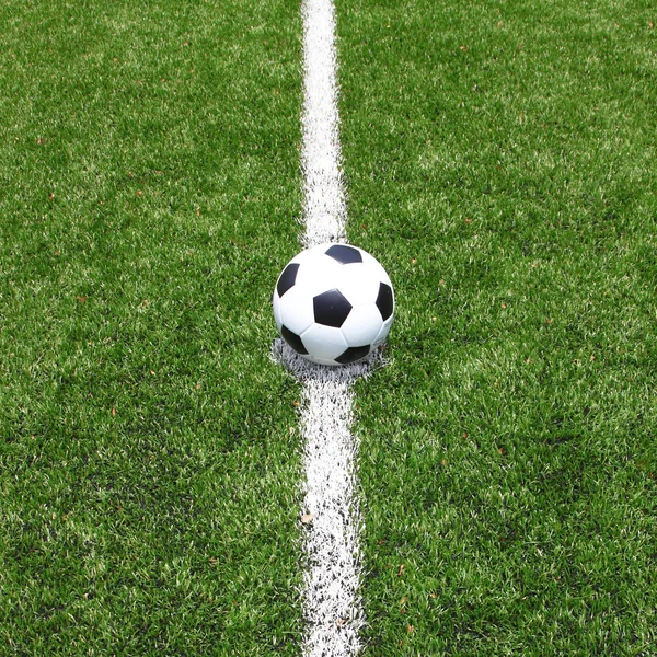 Soccer ball on the field — Stock Photo, Image