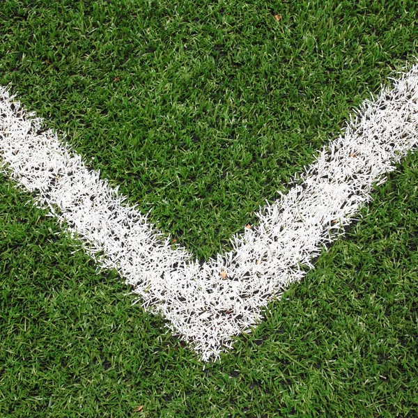 Soccer field grass with ball — Stock Photo, Image