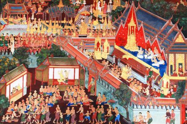 Buda hakkında hikaye ile geleneksel Tay tarzı sanat