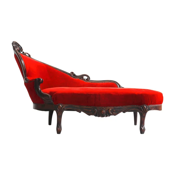 Роскошный винтажный красный диван с зажимной частью — стоковое фото