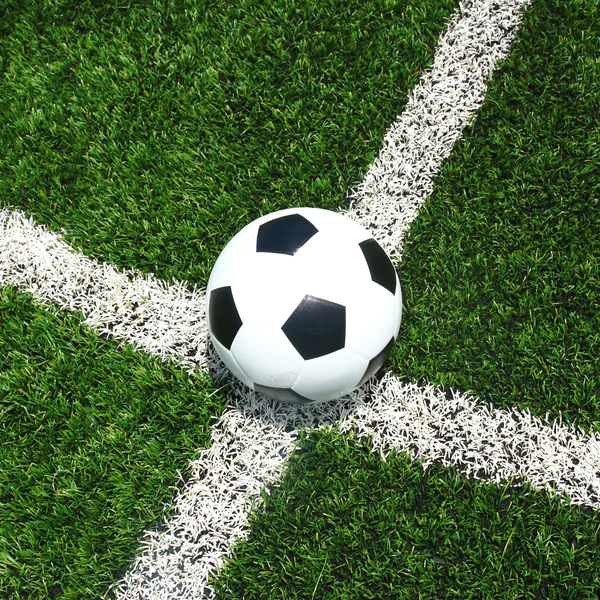 Soccer football field stadium grass line — Stock Photo, Image