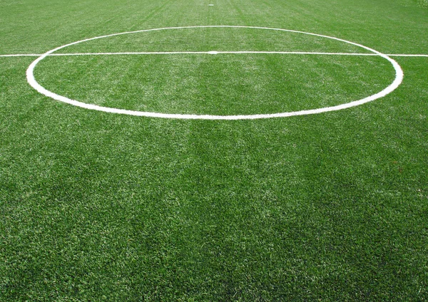 Soccer football field stadium grass line ball background texture — Stock Photo, Image