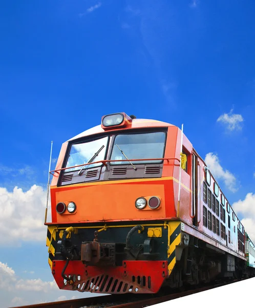 빈티지 기차 n 흰색 배경 — 스톡 사진
