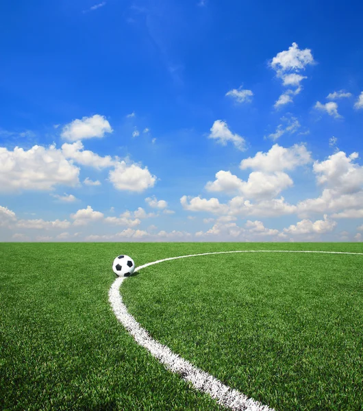 Fútbol campo de fútbol estadio hierba línea pelota fondo textura Imagen de archivo