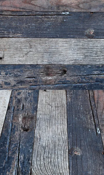 Parede e piso tapume resistido fundo de madeira — Fotografia de Stock