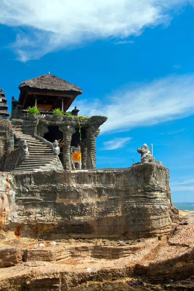 Visa att templet tanah lot. ön Bali, Indonesien Stockbild