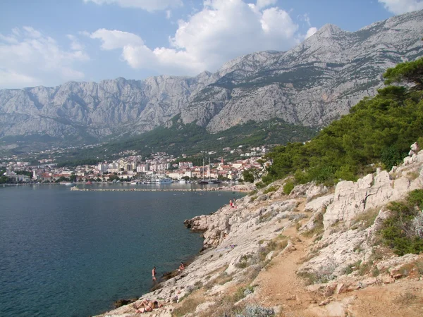 Costa em makarska riveira croatia — Fotografia de Stock