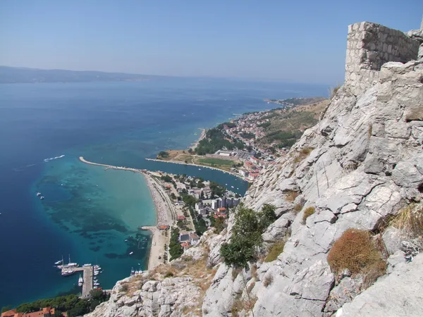 Omiš in croatia - View from fortica starigrad — Stock Photo, Image