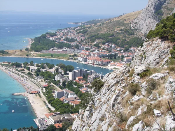 Omiš in croatia - View from fortica starigrad — Stock Photo, Image