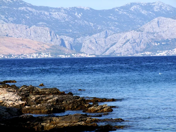 Croatie Dalmatie vue sur la côte depuis l'île de Brac — Photo