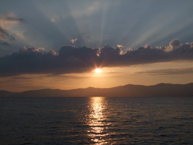 gün batımı - Dalmaçya-Hırvatistan'dan sahil