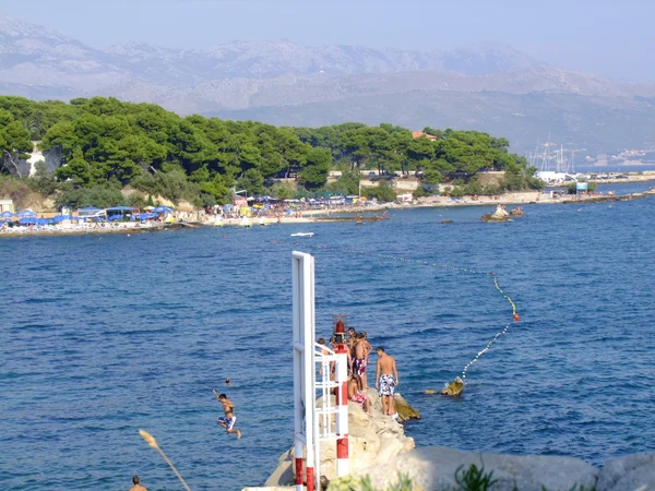 Pláž bacvice Split - Chorvatsko — Stock fotografie