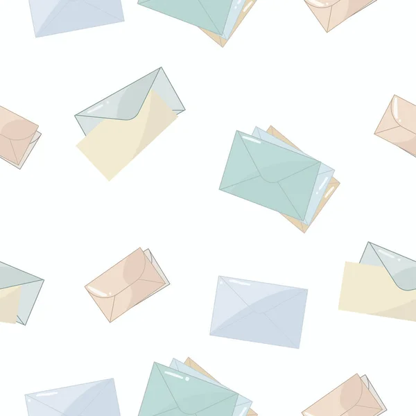 Post Card Envelope Set Isolated Hand Drawn Postal Cards Envelopes —  Fotos de Stock