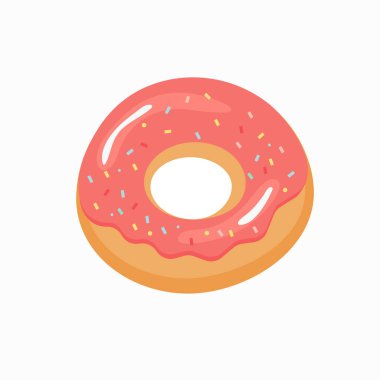 Çizgi film yüzme yüzüğü. Komik çörek. Yaz yüzme havuzu oyuncağı illüstrasyonu. Şişme yaz yüzüşü. Beyaz arkaplanda tasarım.