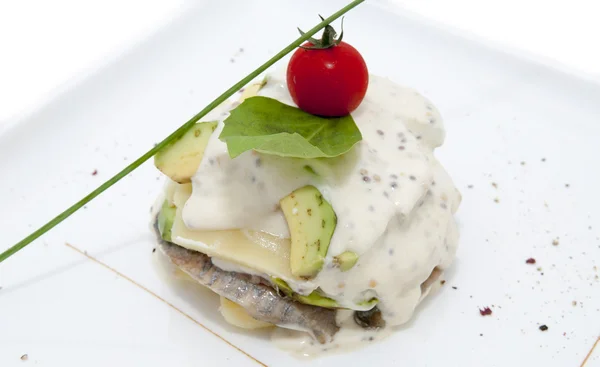 Salada de arenque com legumes — Fotografia de Stock