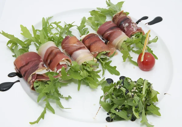 Rolls of meat and greens — Stock Photo, Image