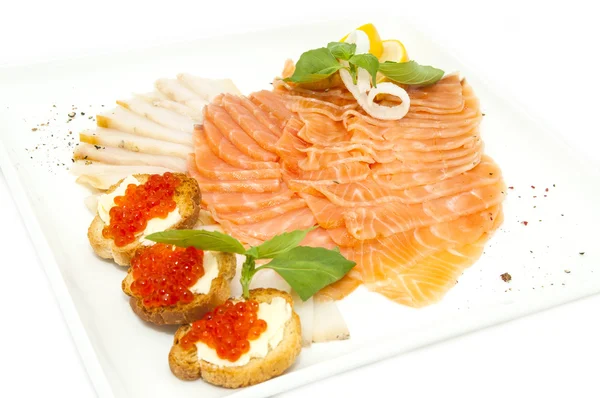 Sanduíches com caviar — Fotografia de Stock