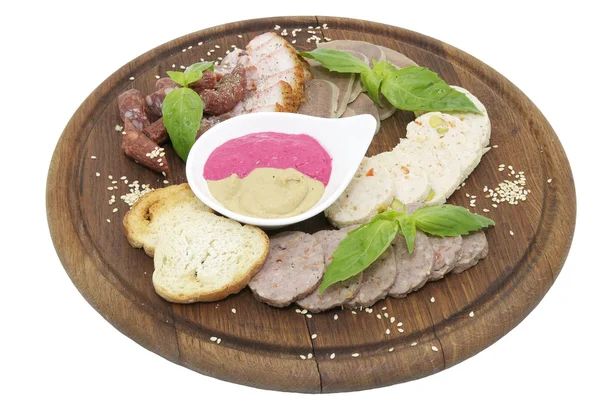 Une assiette de saucisses — Photo